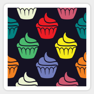 Colorful Cupcake Pattern Sticker